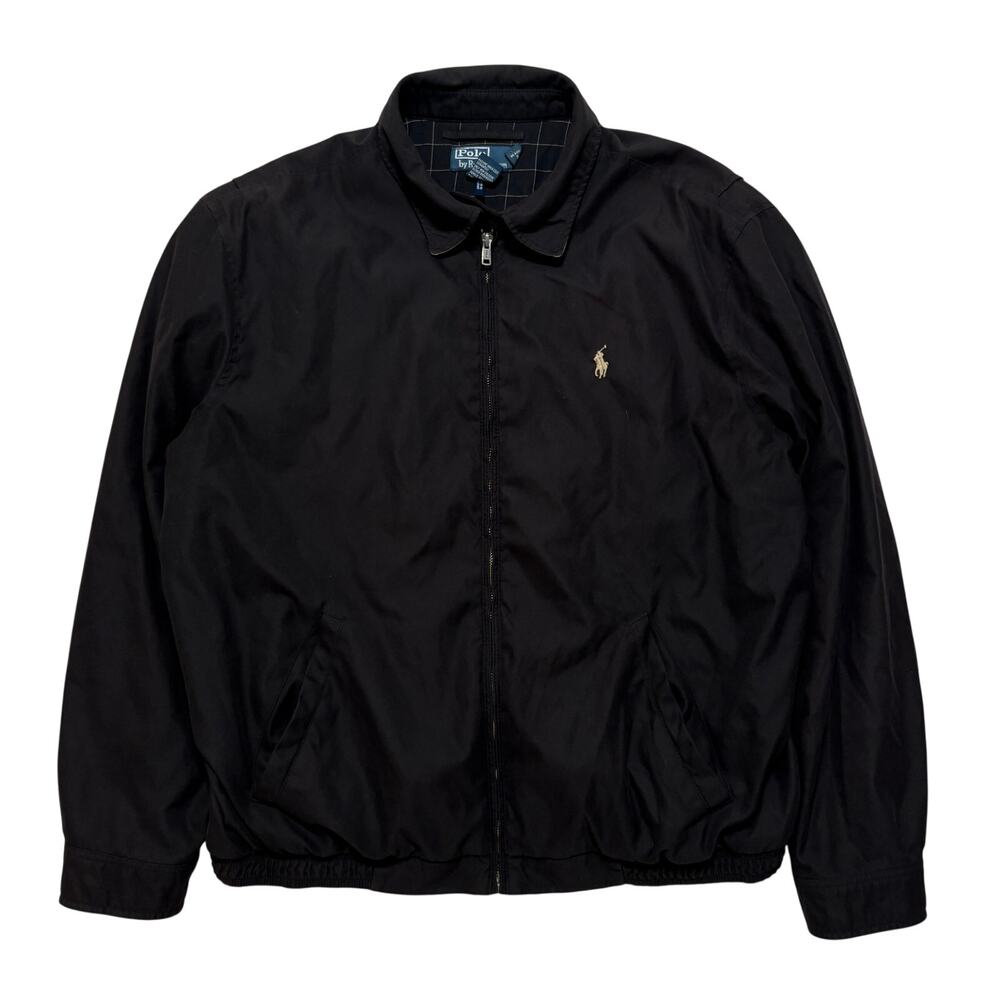 VTG 90's Polo Ralph Lauren Bi Swing Harrington Zip Up Jacket Black Men's XL